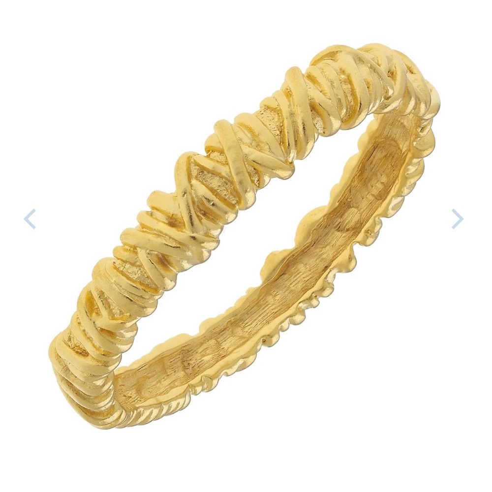 Textured Gold Stackable Bracelet  - Women Accessories